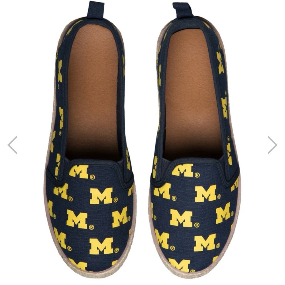University Logo Navy and Yellow Woman’s Slip-On Shoes